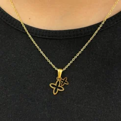 2 Flowers Kette | 18K vergoldet