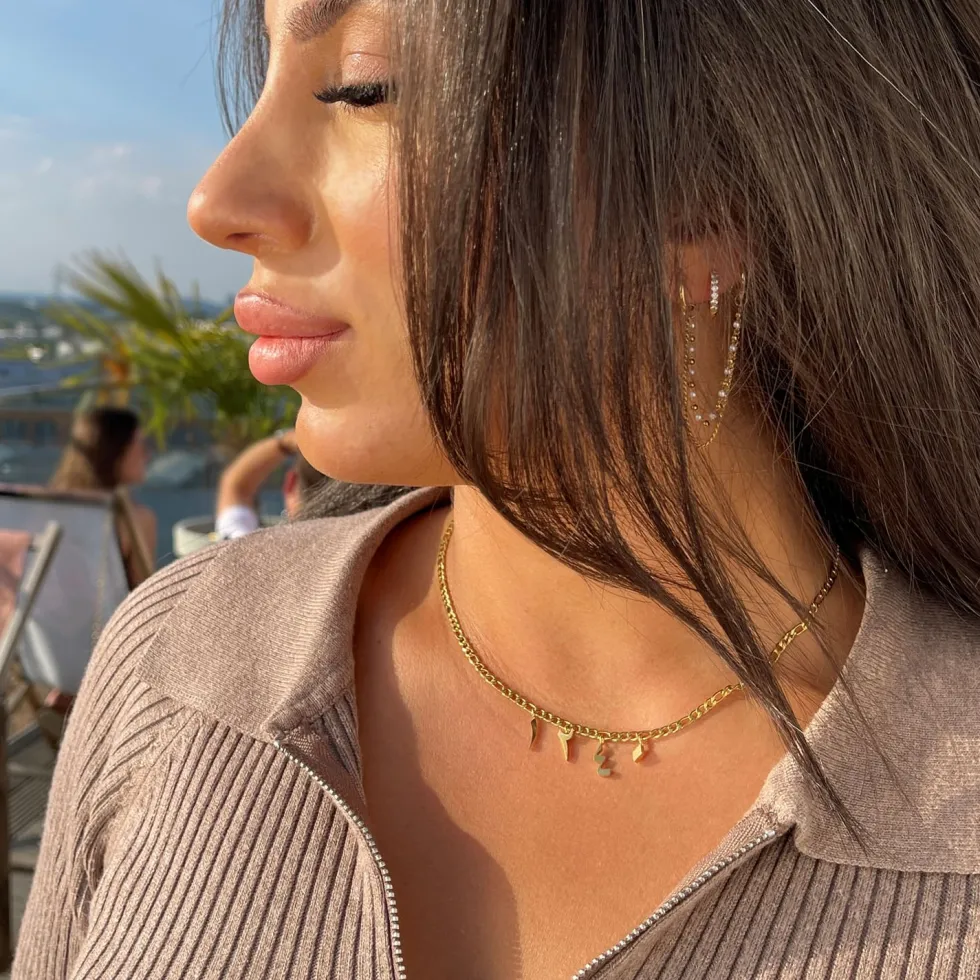 Arabische Jahreszahl Kette | 18K vergoldet