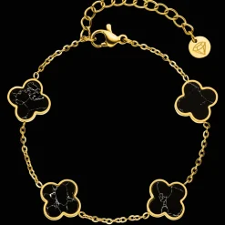 Clover Marmor Armband | 18K vergoldet