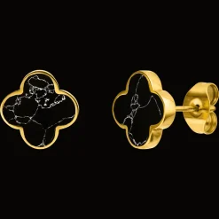 Clover Marmor Ohrstecker | 18K vergoldet