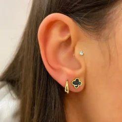 Clover Marmor Ohrstecker | 18K vergoldet