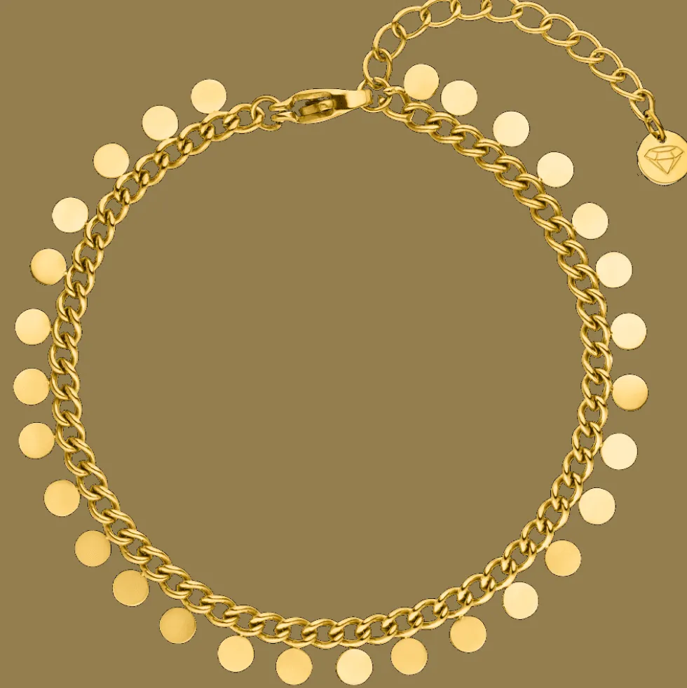 Coins Fußkette | 14K vergoldet