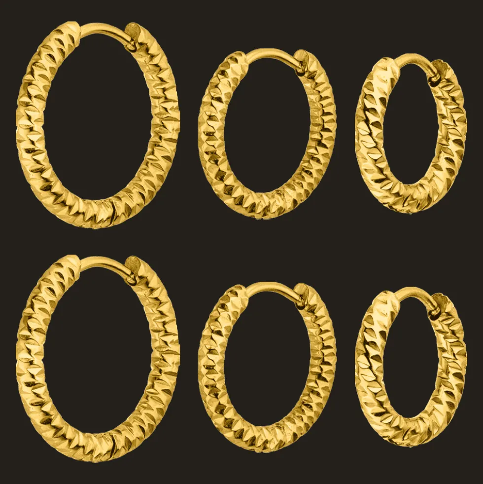 Crushed Set Ohrringe | 18K vergoldet
