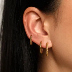 Crushed Set Ohrringe | 18K vergoldet