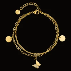 Crystal Butterfly Armband | 18K vergoldet