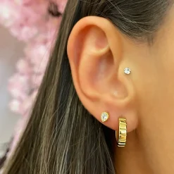 Cut Hoop Ohrringe | 18K vergoldet