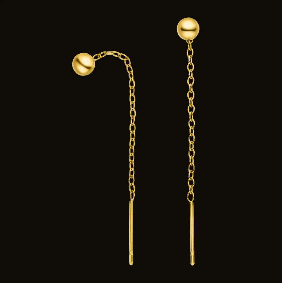 Dot Chain Ohrkette | 18K vergoldet