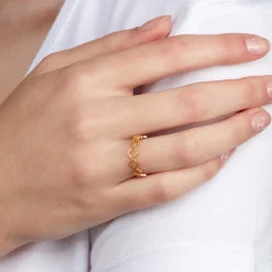 Dot Clover Ring | 18K vergoldet