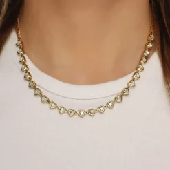Drop Heart Halskette | 18K vergoldet