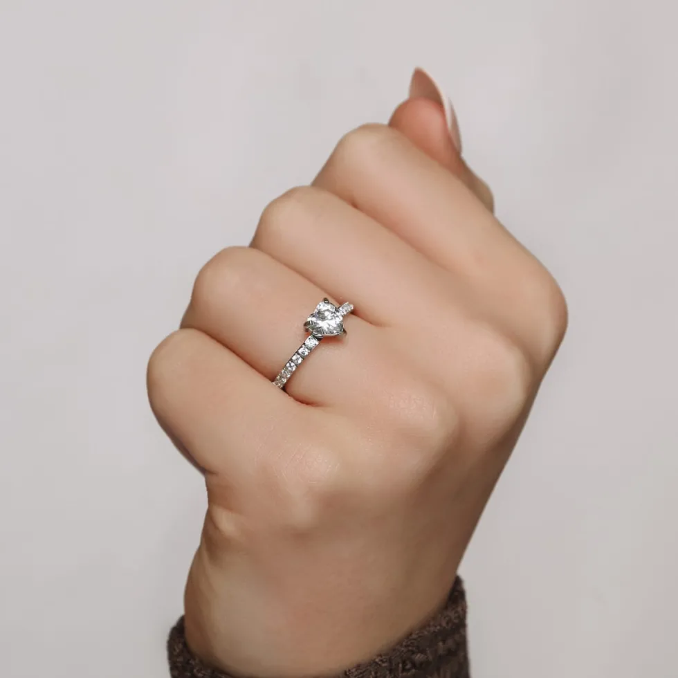 Drop Heart Ring | 18K vergoldet