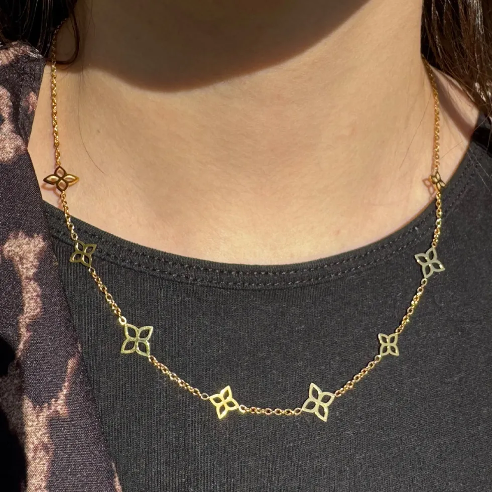 Elegant Flower Kette | 18K vergoldet