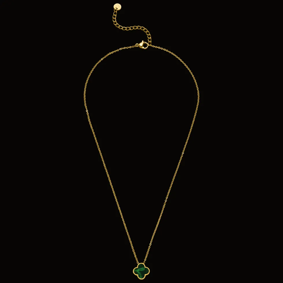 Emerald Clover Kette | 18K vergoldet