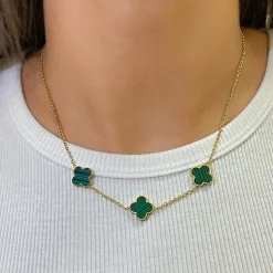 Green Clover Kette | 18K vergoldet