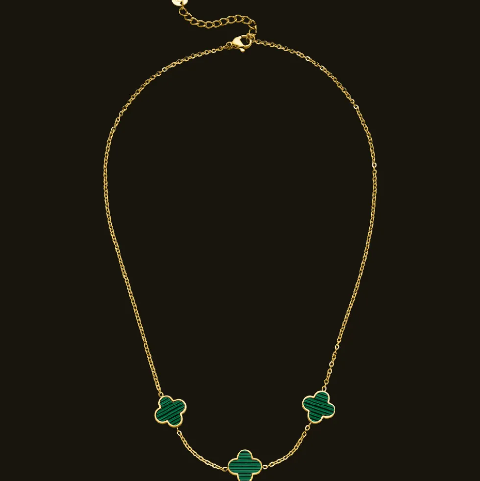 Green Clover Kette | 18K vergoldet