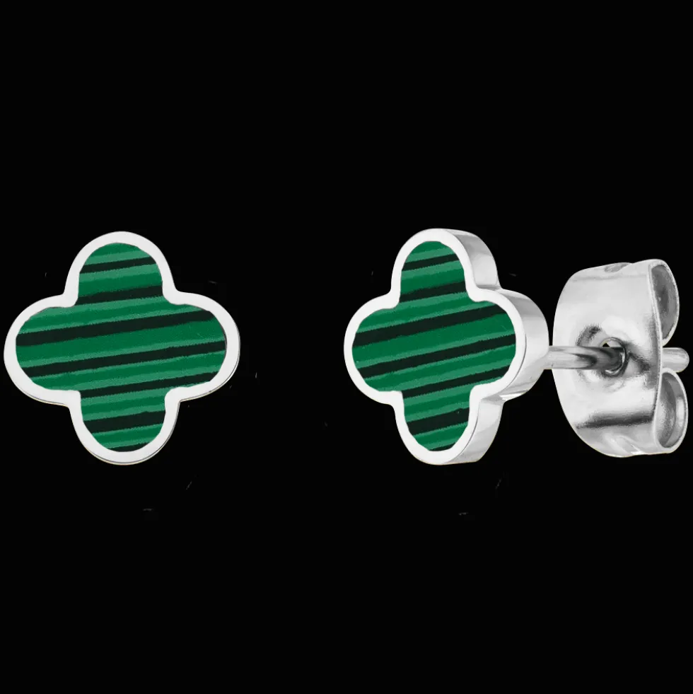 Green Clover Ohrstecker | 18K vergoldet
