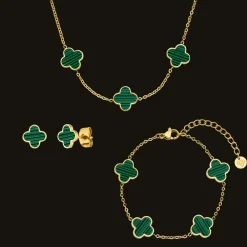 Green Clover Set | 18K vergoldet