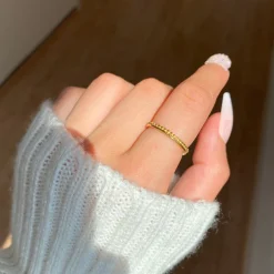 Half Dotted Ring | 18K vergoldet