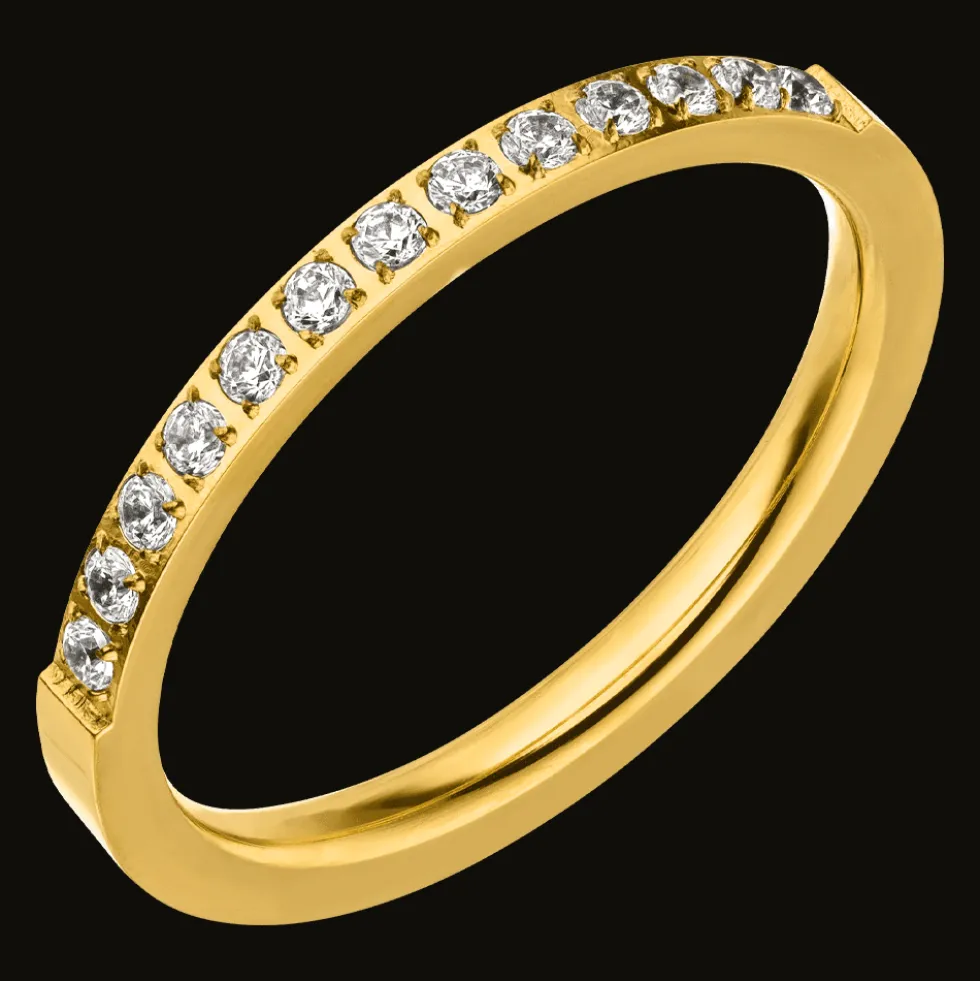 Half Shine Ring | 18K vergoldet