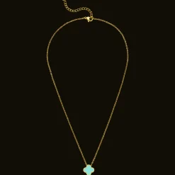Ice Blue Clover Kette | 18K vergoldet