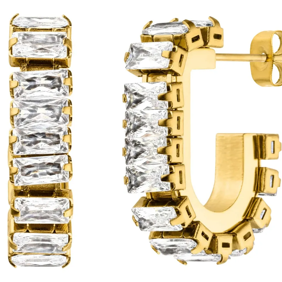 Icy Baguette Ohrstecker | 18K vergoldet