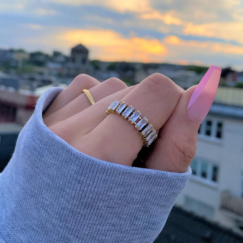 Icy Baguette Ring | 18K vergoldet