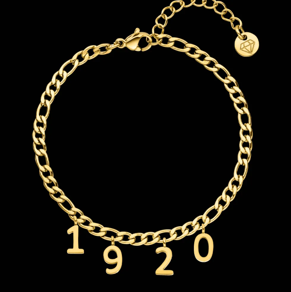 Jahreszahl Armband | 18K vergoldet