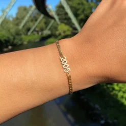 Jahreszahl Armband | 18K vergoldet