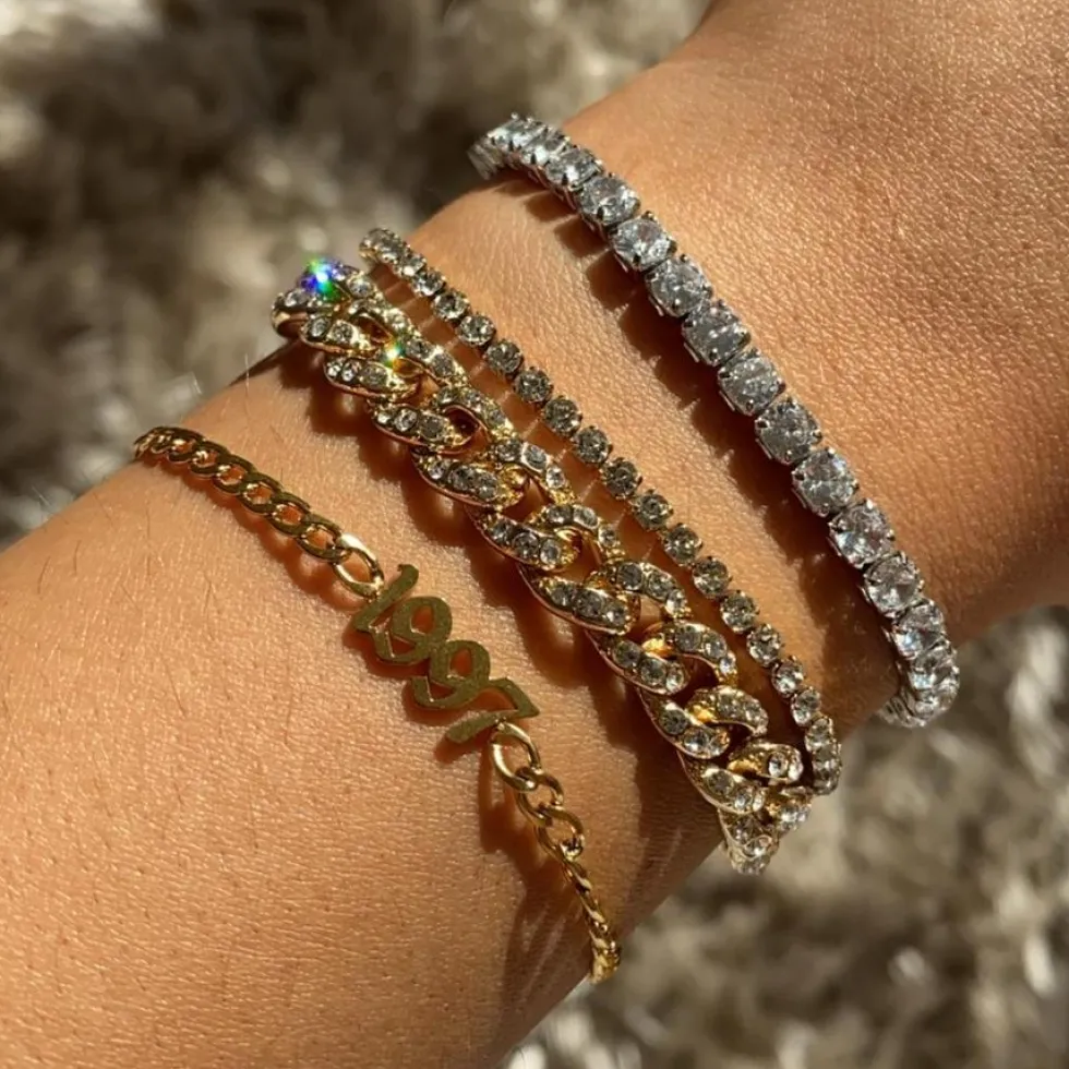 Jahreszahl Armband | 18K vergoldet