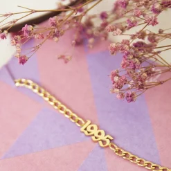 Jahreszahl Armband | 18K vergoldet