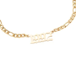 Jahreszahl Gothic Armband | 14K vergoldet