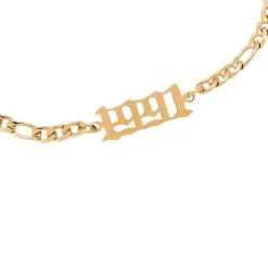 Jahreszahl Gothic Armband | 14K vergoldet