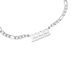 Jahreszahl Gothic Armband | 14K vergoldet