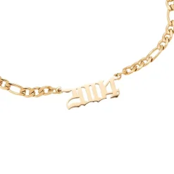 Jahreszahl Gothic Armband | 14K vergoldet