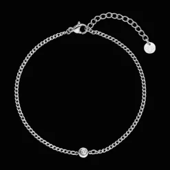One Stone Fußkette | 18K vergoldet