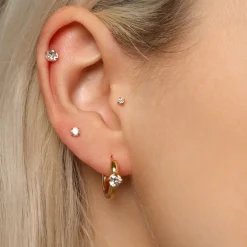 One Stone Ohrringe | 18K vergoldet