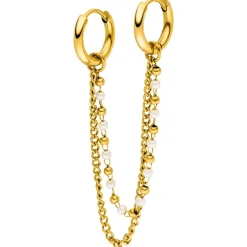 Pearl Chain Ohrringe | 18K vergoldet