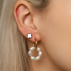 Pearl Circle Ohrringe | 18K vergoldet