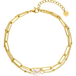 Pearl Link Fußkette | 18K vergoldet