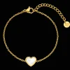 Perlmutt Herz Armband | 18K vergoldet