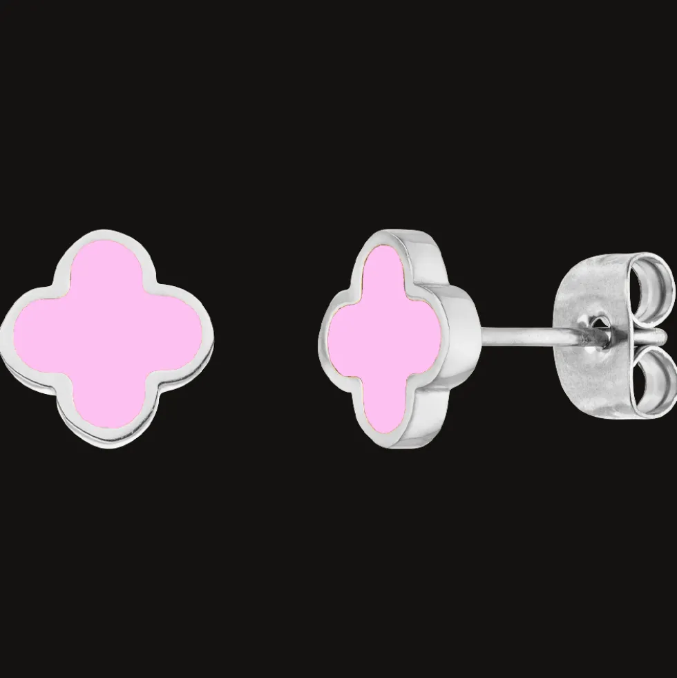 Pink Clover Ohrstecker | 18K vergoldet