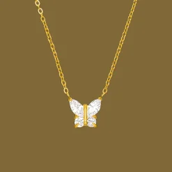 Shine Butterfly Halskette | 18K vergoldet
