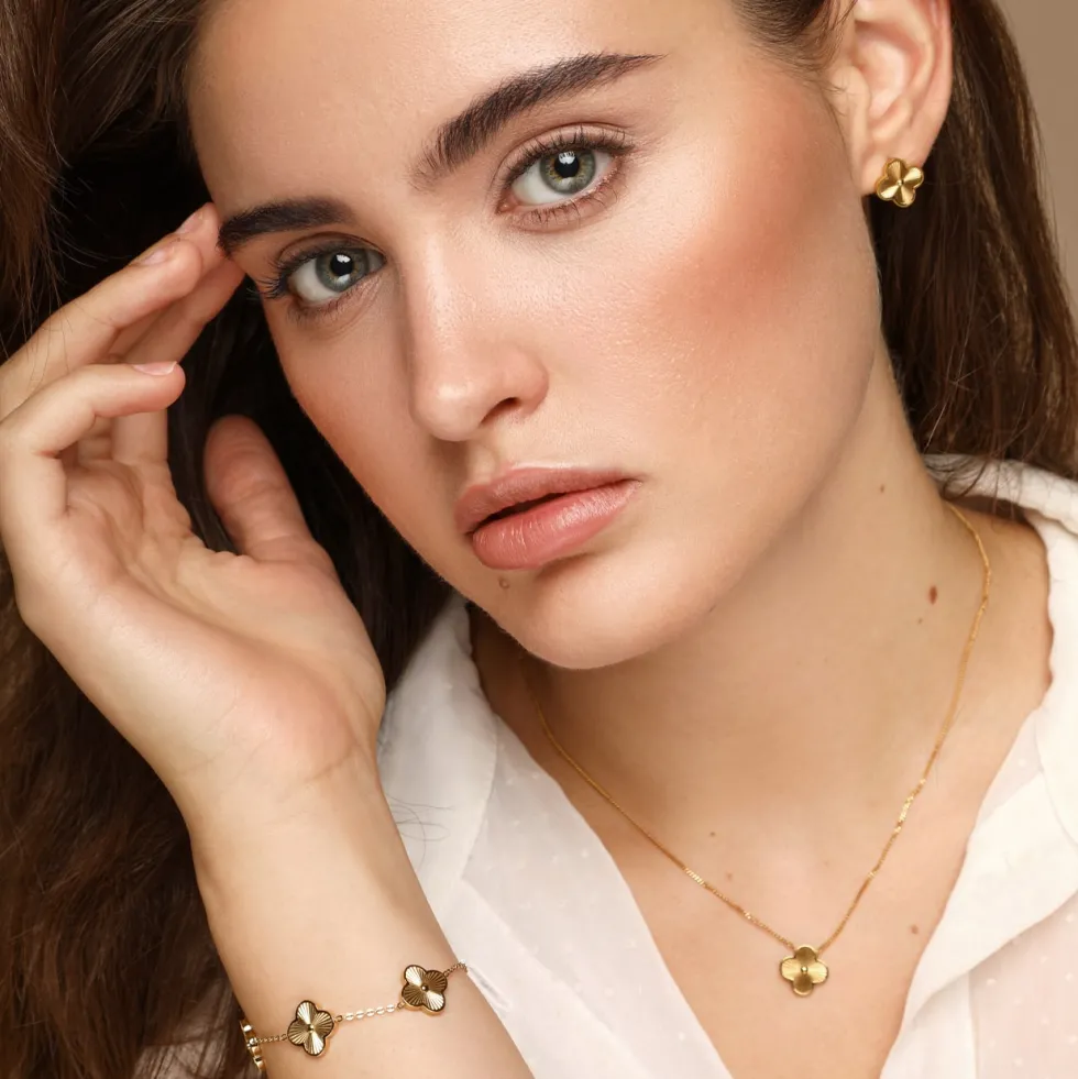 Shine Clover Ohrstecker | 18K vergoldet