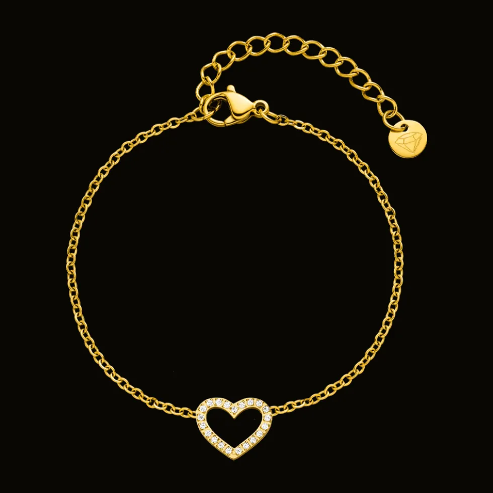 Shine Heart Armband | 18K vergoldet