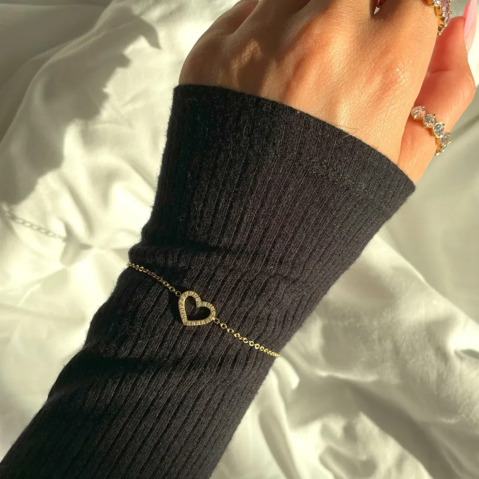 Shine Heart Armband | 18K vergoldet