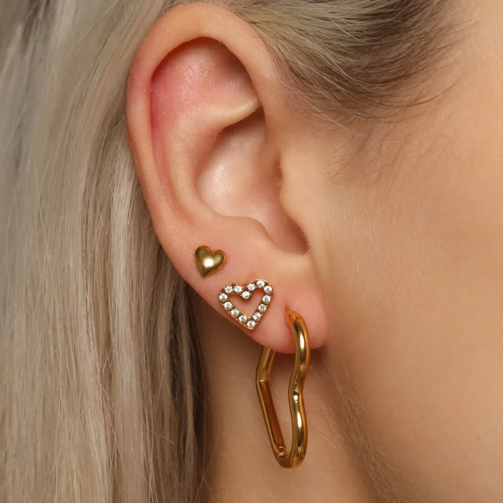 Shine Heart Ohrstecker | 18K vergoldet