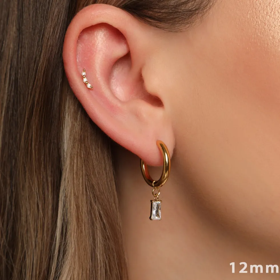 Simple Baguette Ohrringe | 18K vergoldet
