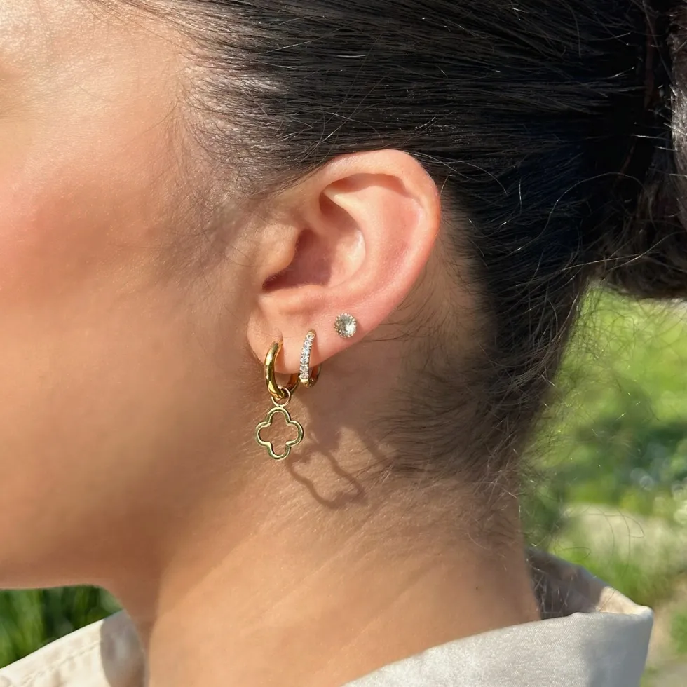 Simple Clover Ohrringe | 18K vergoldet