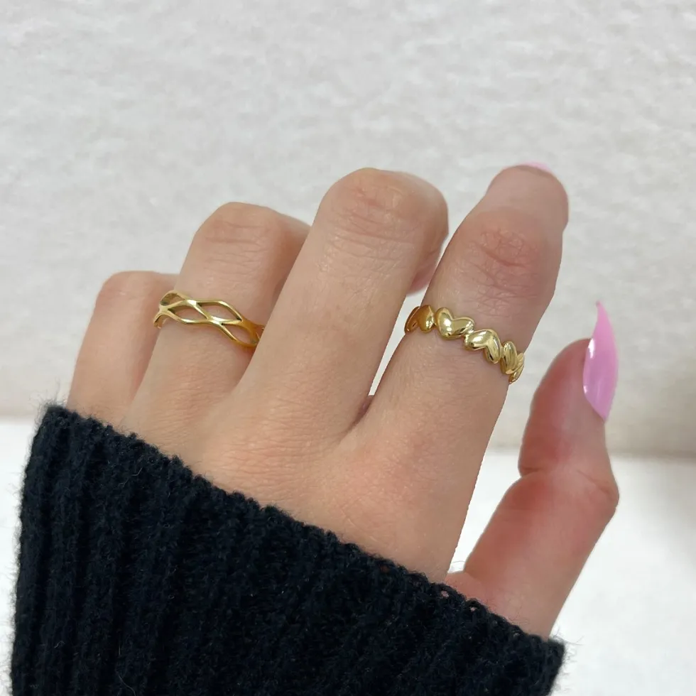 Smooth Heart Ring | 18K vergoldet