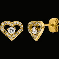 Stone Heart Ohrstecker | 18K vergoldet