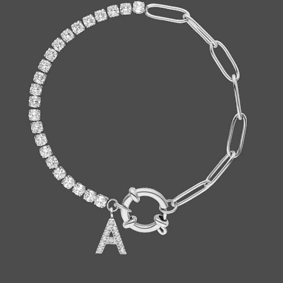 Tennis Letter Armband | 18K vergoldet